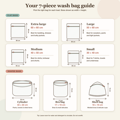 7-Piece Fine Mesh Laundry Bag Set