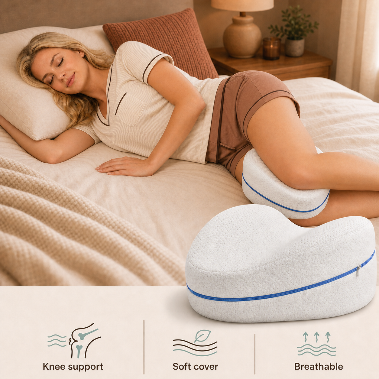 SideAlign contoured knee alignment pillow